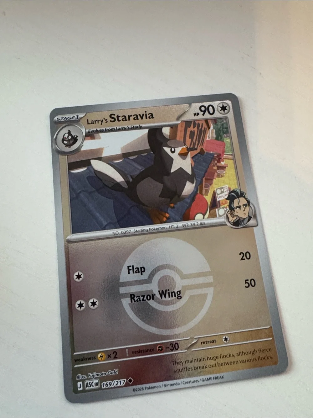 Larry's Staravia Pokémon Card - Holo